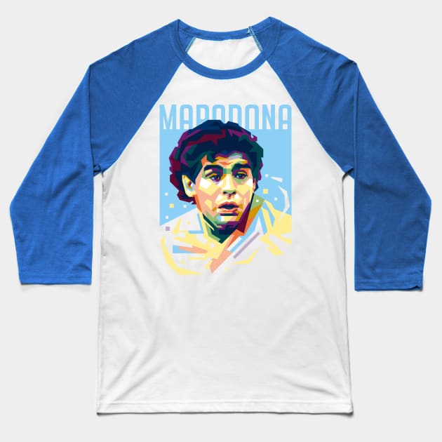Diego Maradona WPAP Baseball T-Shirt by BAJAJU